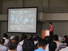平成26年9月28日（日）に石川県で開催された「狩猟の魅力まるわかりフォーラム2014」に登壇（写真は環境省提供）