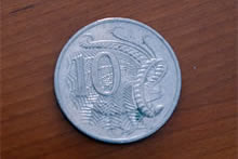 10セントコインに描かれたコトドリ