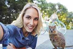 「世界で一番ハッピーな動物」としてSNSで人気となったクオッカ（© Tourism Western Australia）