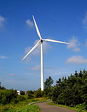 石狩市民風車「かぜるちゃん」もグリーン電力の認証をうけている（写真提供：北海道グリーンファンド）