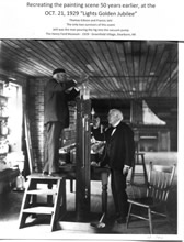 さまざまな発明を手掛けたトーマス・エジソン（右）（画像：GEライティング）