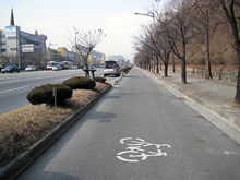韓国の自転車専用レーン