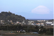 館山城跡と鏡ヶ浦と富士霊峰